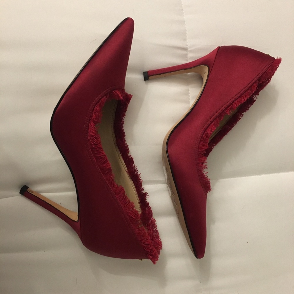 Sam Edelman Red Pointed-Toe Fringe Pump - Picture 5 of 6